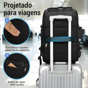 Mochila de Viagem Expansivel Grande Masculina Feminina, Mochila Avião Notebook Bolsa de Sapato, Executiva,Antifurto, USB, Impermeável,Escolar, Faculdade,Trabalho, Presente