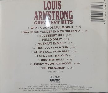 Cd Louis Armstrong, Greatest Hits, Includes the original Recordings Of What a Wonderful World, Importado USA