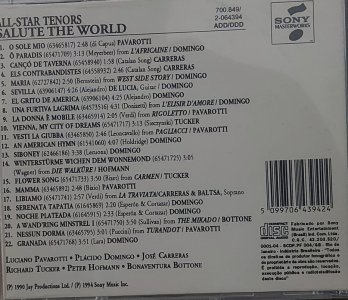 Cd All-Star Tenors Salute The World, Carreras, Domingo, Pavarotti, Tucker Hofmann